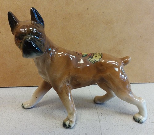 Statua cane boxer - cane, porcellana