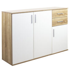Mobile Armadio Madia 3 Ante Porte 2 Cassetti Design Moderno Quercia e Bianco