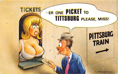 Cartolina comic big boobs - big, gent
