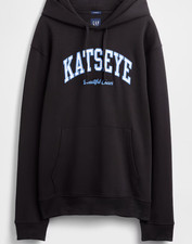 Felpa con cappuccio unisex KATSEYE logo GAP Beautiful Chaos edizione limitata S - XL True Black