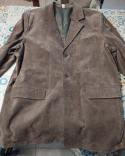 Giacca vera pelle - Uomo - Taglia 62 - Colore marrone - Effetto velluto