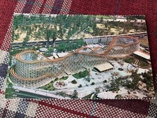 LA MONTANA RUSA ROLLER COASTER AERIAL VIEW POSTCARD CHEPULTEPEC PARK MEXICO
