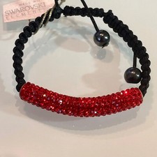 Bracciale Bolo Hip Hop Elements Swarovski Rosso con Barra Rossa e Pietra Ematite