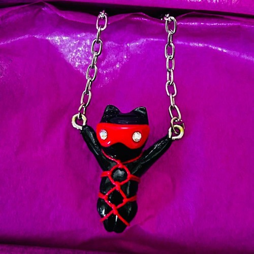 Collana bondage gatto nero