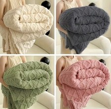 Coperta in pile di lusso peluche 3D ultra morbida con trama densa per calore,