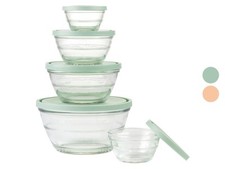 Set ciotole contentori in vetro con coperchio verde Ernesto 5 pz