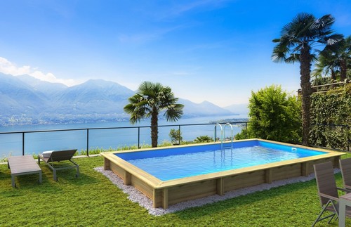 Piscina legno fuori - piscina, in