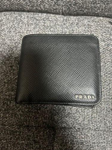Prada portafoglio bifold pelle - portafoglio,