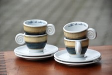 4x THUN Bolzano caffè al volo 2001 tazza espresso porcellana vintage