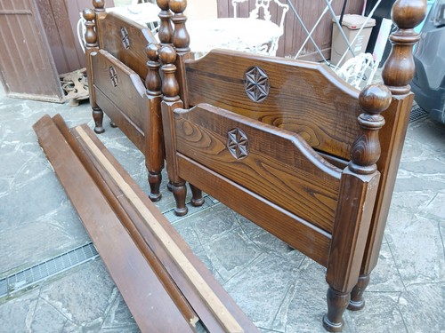 Letto matrimoniale rustico - letto,