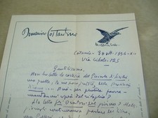 LETTERA AUTOGRAFA 1934 DELLO SCRITTORE CATANESE DOMENICO COSTANTINO-SUO LIBRO
