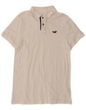 Polo uomo HOLLISTER California media off bianco cotone DV09