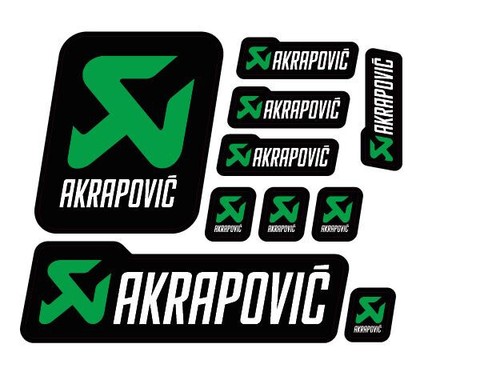 Kit adesivi akrapovic verde - 10,