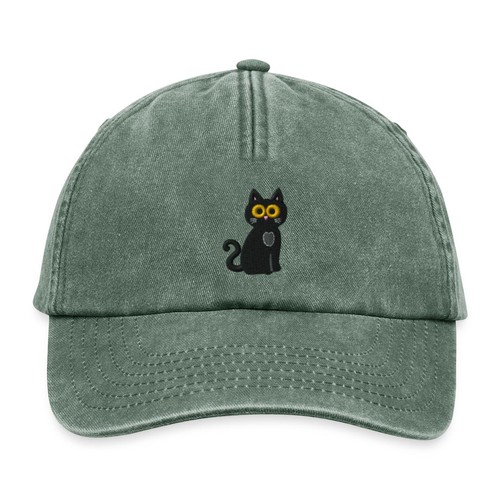 Cappello gatto nero ricamato