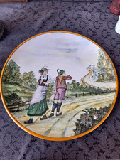 GRANDE PIATTO PARATA  CERAMICA GUERRIERI MURANO ANNI 40/50 CASTELLI 