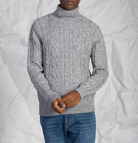 Maglia uomo dolcevita trecce - dolcevita, a