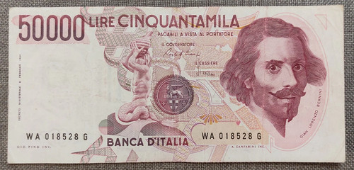 50000 lire bernini tipo - 50000, 1°