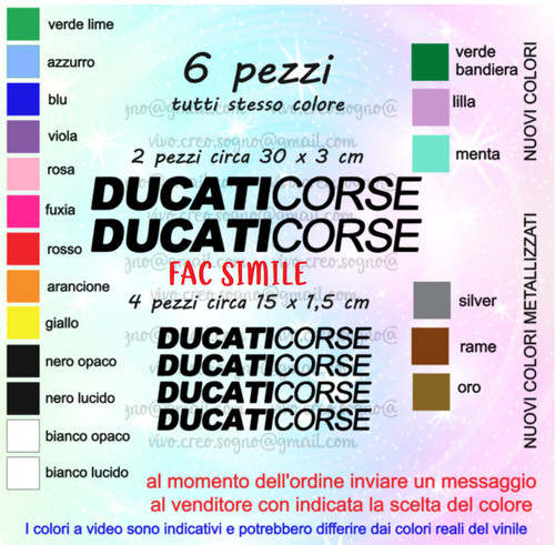 Kit adesivi pezzi ducati - kit,