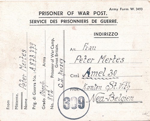 Carte prisonniers guerre - carte, de