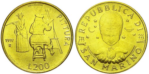 1997 san marino 200 lire - san, le
