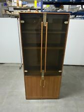 mobile in legno con ante in vetro 6 ripiani 85x41cm  altezza 200 cm