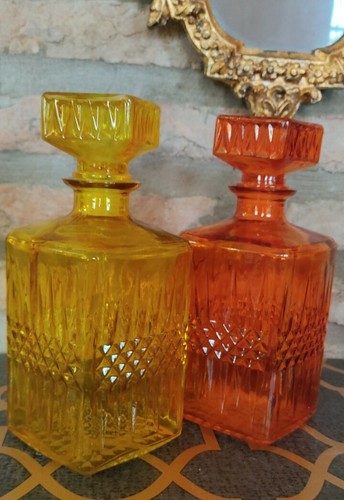 Coppia bottiglie colorate - coppia,
