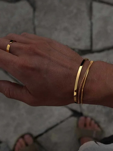 Bracciale acciaio inox - inox, osso