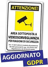 CARTELLO SEGNALETICO - AREA SOTTOPOSTA A VIDEOSORVEGLIANZA VIDEO SORVEGLIATA