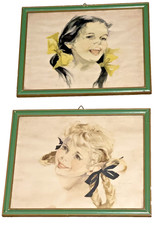 Coppia acquarelli vintage