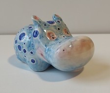 Statuetta Soprammobile Ippopotamo in ceramica dipinto a mano VM B