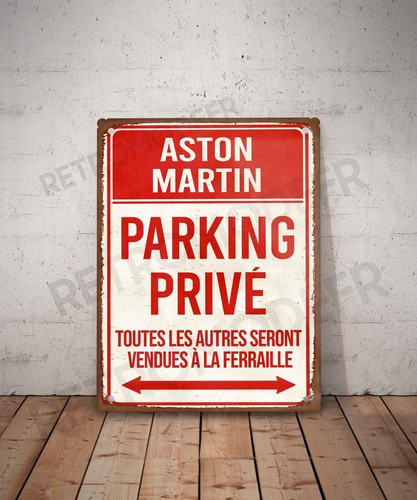 Plaque métal vintage aston - métal,