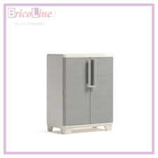 ARMADIO BASSO IN PLASTICA RESINA PER INTERNO ESTERNO LINEAR WOOD 68x39x90H KETER