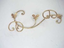 APPENDIABITI a 2 posti in ferro battuto fissaggio a muro oro antico made italy