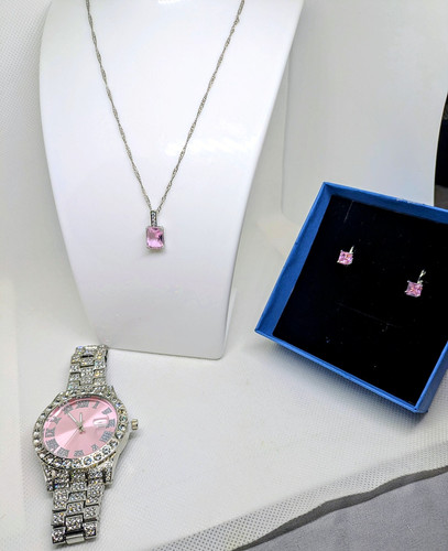 Orologio donna rosa ghiacciato