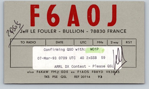 Radioamatore qsl f6aoj - qsl,