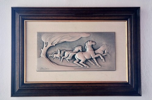 Quadro con rilievo cavalli - rilievo, di