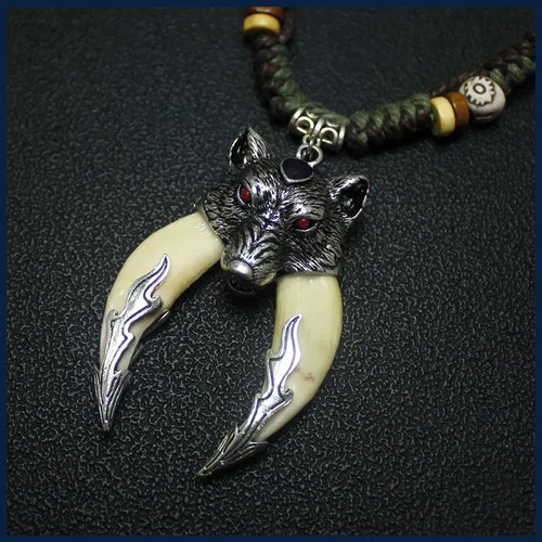 Collana denti lupo power - collana,