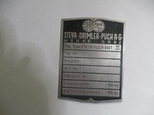 Targa targa Steyr Daimler Puch