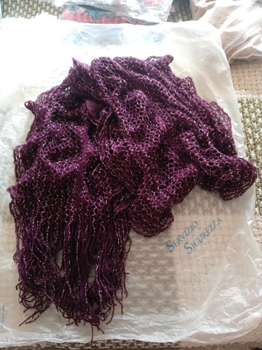 Sciarpa viola argento lurex - e,