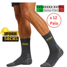 Set 12 Paia Calzini Uomo Calze Cotone Da Lavoro Rinforzati Work 40/46