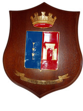 CREST 133° RGT. CARRI ESERCITO ITALIANO Ferro Fuoco Cuore vintage 22x18 cm