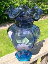 Fenton Mulberry Hex Vase Art