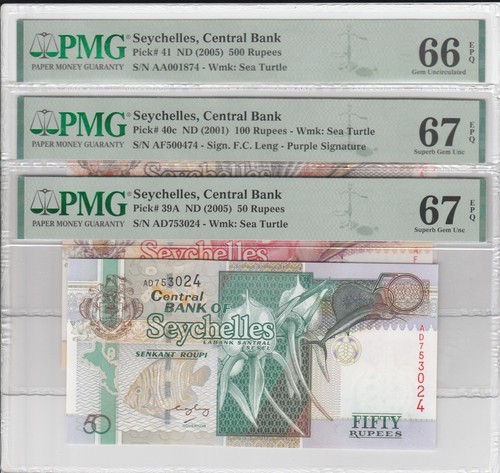 Seychelles set 100 500 - seychelles,, 50-100-500