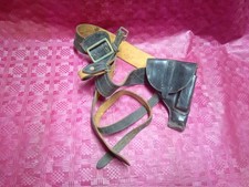 Completo cinturone+spallaccio + fondina beretta 34 cuoio nero polizia vintage