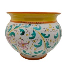 Portapiante vaso cachepot cestini fiori casa in ceramica di Caltagirone D. 31cm