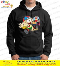 FELPA CARLETTO PRINCIPE DEI MOSTRI CARTONI ANNI 80 UNISEX TAGLIE BIMBO FINO XXL