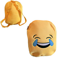 Zaino da donna a tracolla zainetto borsa in pile con emoticon per scuola bambina