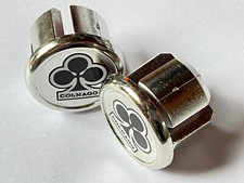 2x tappi manubrio handlebar caps COLNAGO bici corsa road NOS EROICA cromati