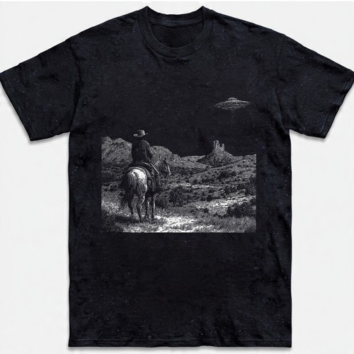 Shirt cowboy ufo divertente - t-shirt,