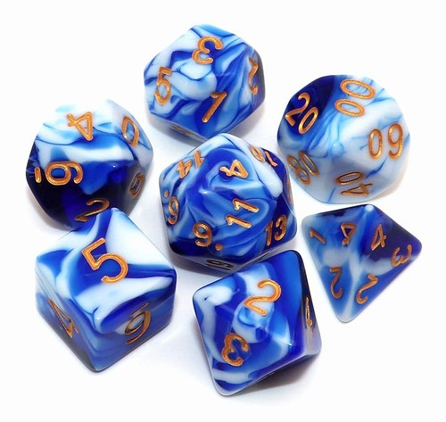 Set dadi poliedrici blu - set,